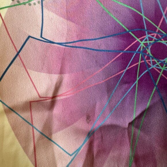 Monica Ocejo Sleeveless Yellow Blouse With Geometric Floral Print XS - Picture 5 of 7